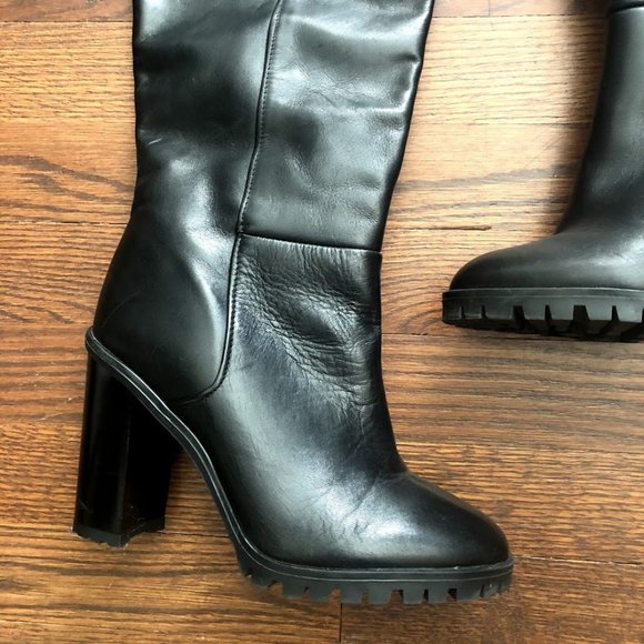 Zara Black Knee High Boots - Picture 2 of 10